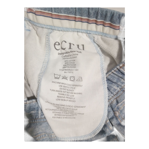 Ecru Light Wash Women's Pull-On Elastic Waist Wide Leg Casual Chic Jeans Small - Picture 4 of 9